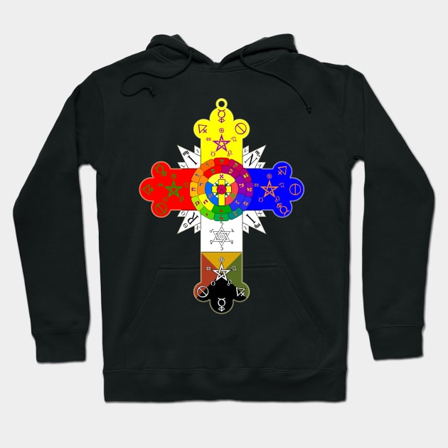 The Golden Dawn - Rose Cross. Hoodie by OriginalDarkPoetry